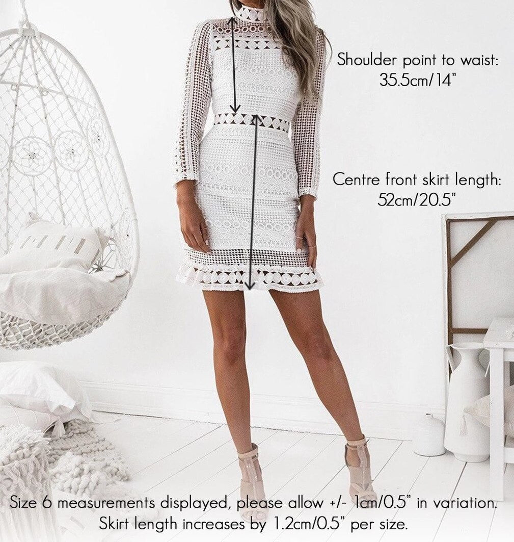 The Riverdale Mini Dress White Lace Long Sleeve Dress FINAL