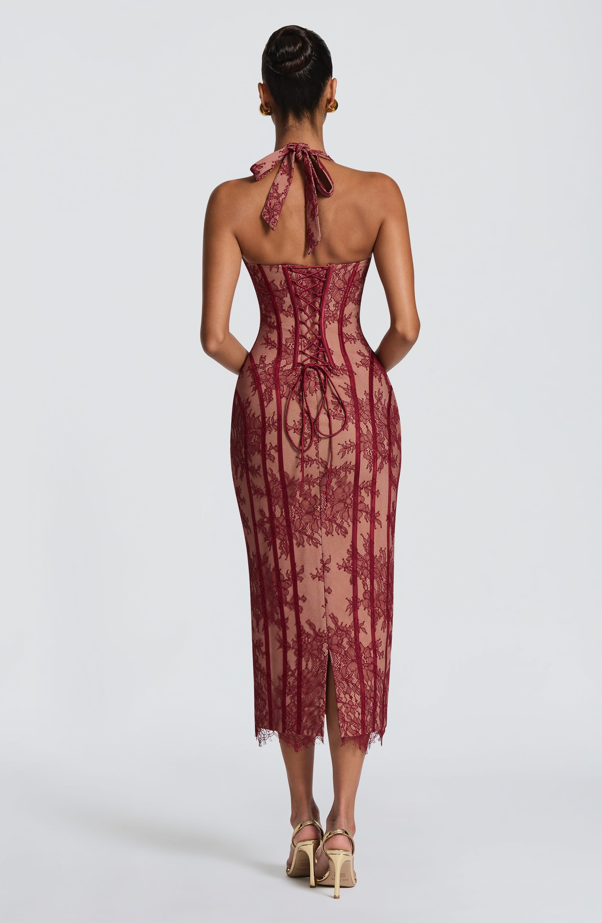 Rona Midi Dress Burgundy