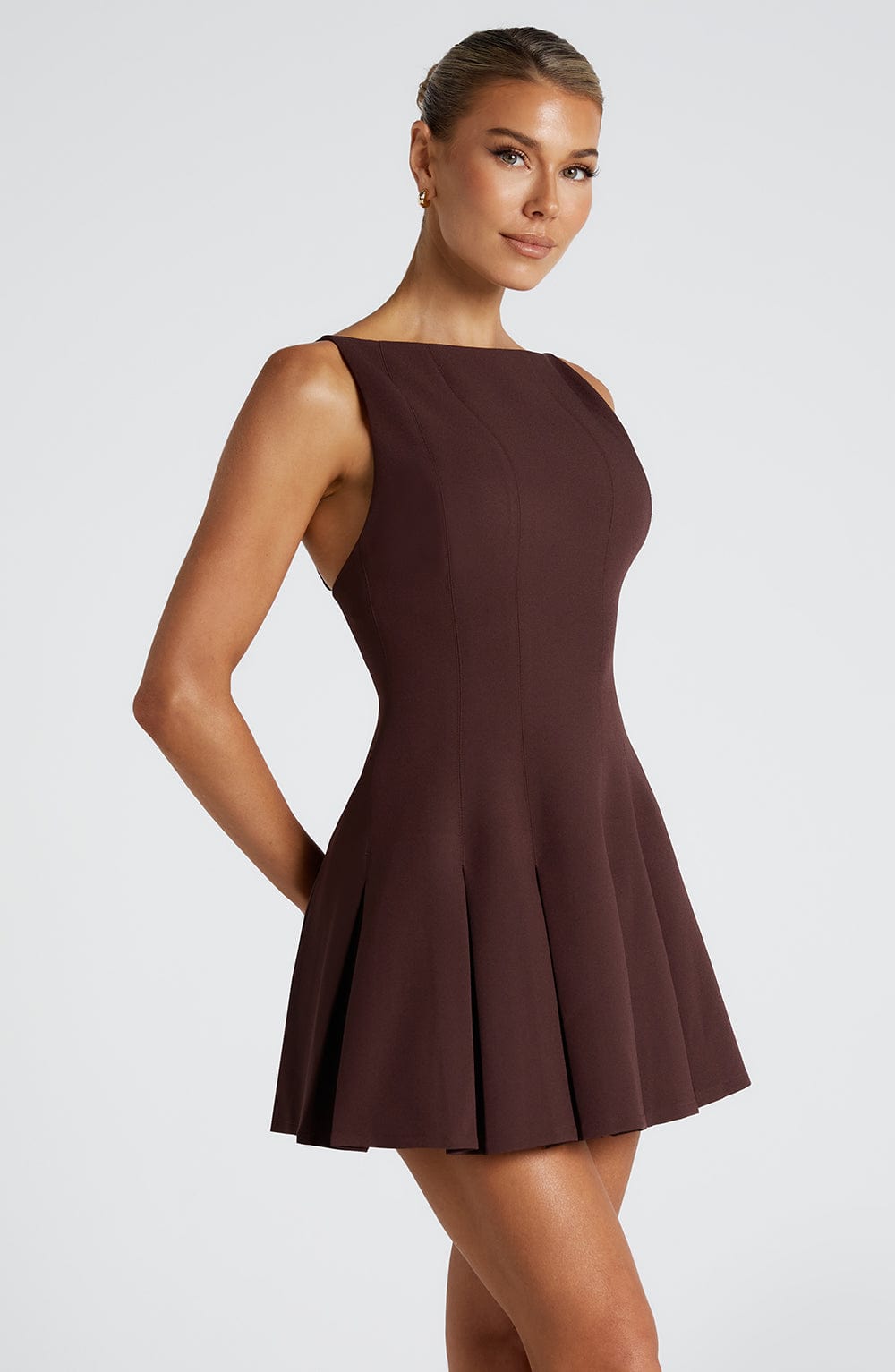 Rory Mini Dress Plum Brown