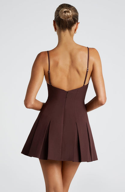 Rory Mini Dress Plum Brown