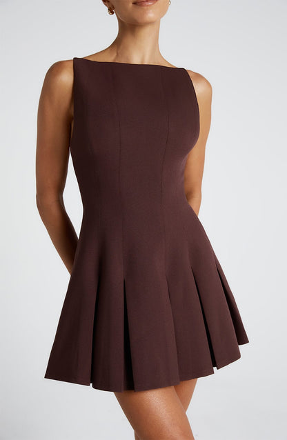 Rory Mini Dress Plum Brown