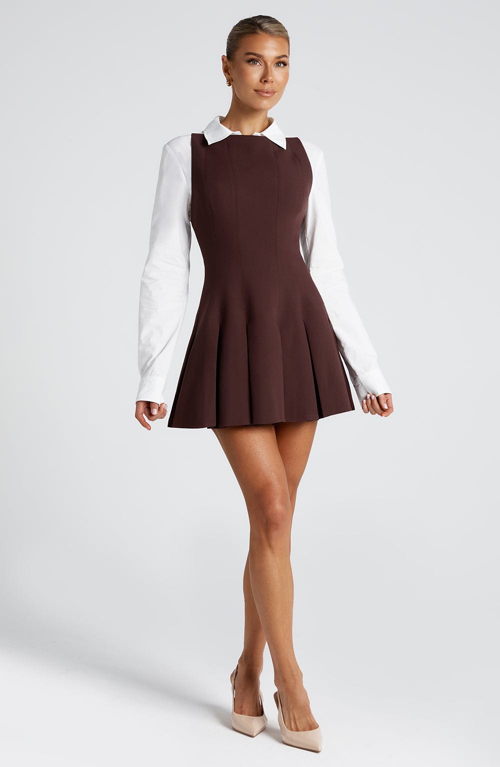 Rory Mini Dress Plum Brown