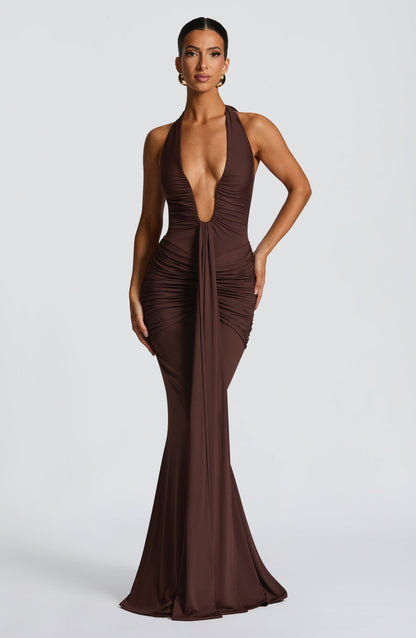 Rosetta Maxi Dress Plum Brown