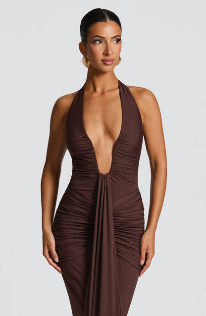 Rosetta Maxi Dress Plum Brown