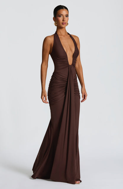 Rosetta Maxi Dress Plum Brown