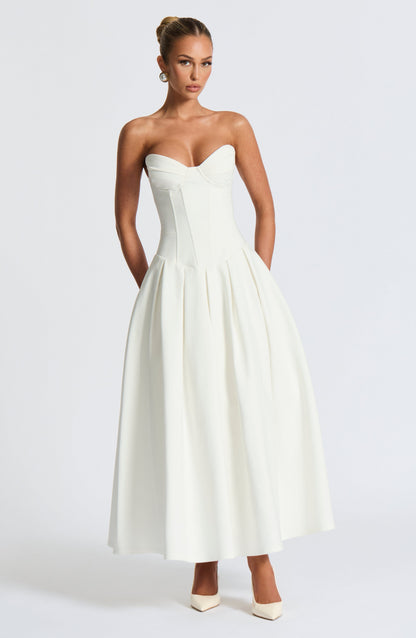 Salma Midi Dress Ivory