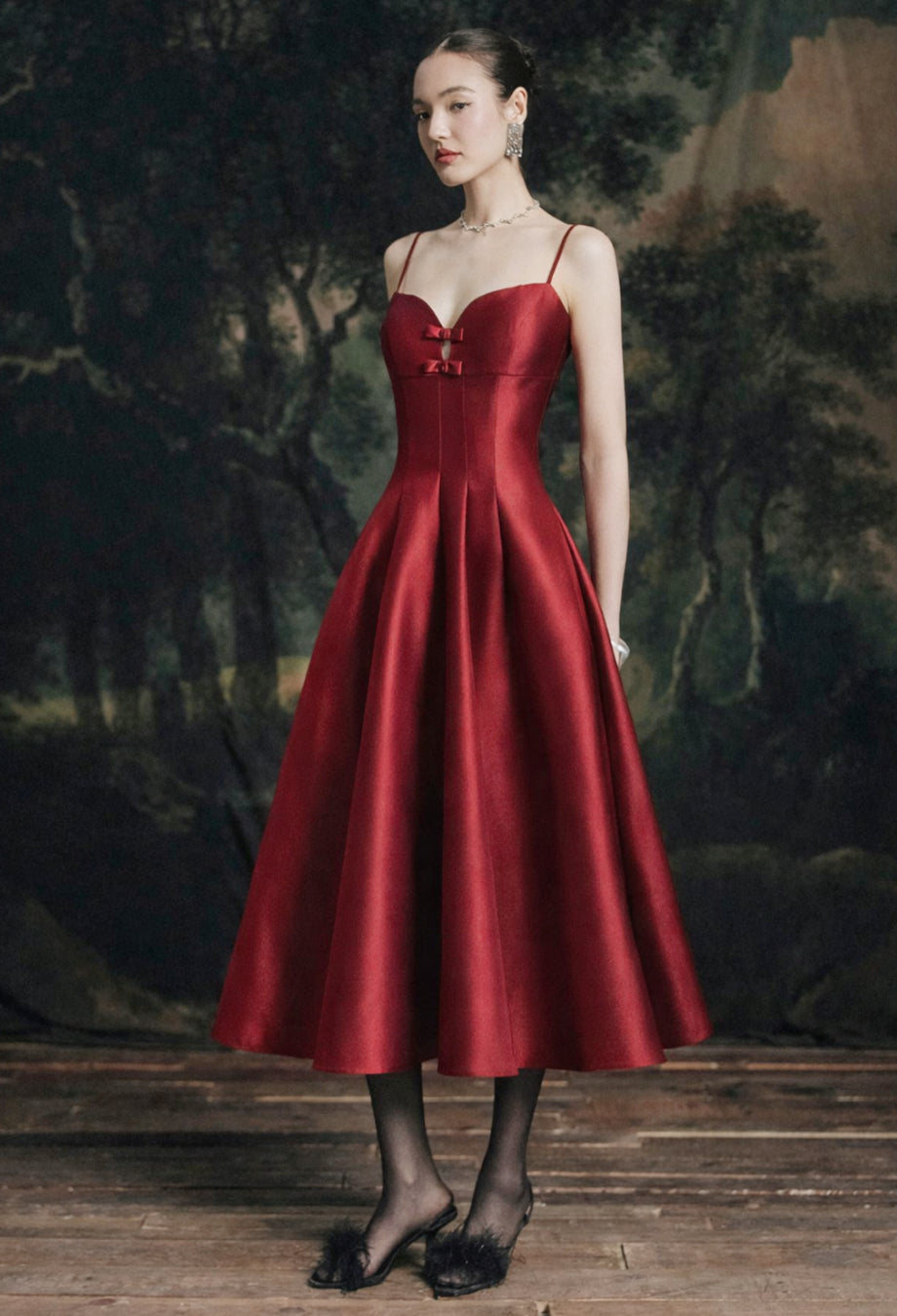 Samaria Midi Dress Burgundy