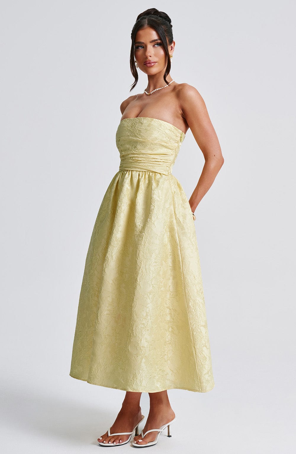 Saoirse Midi Dress Lemon