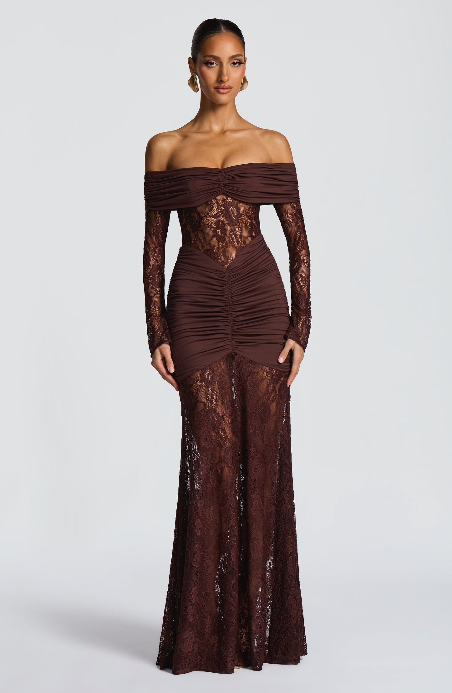 Sauline Maxi Dress Plum Brown