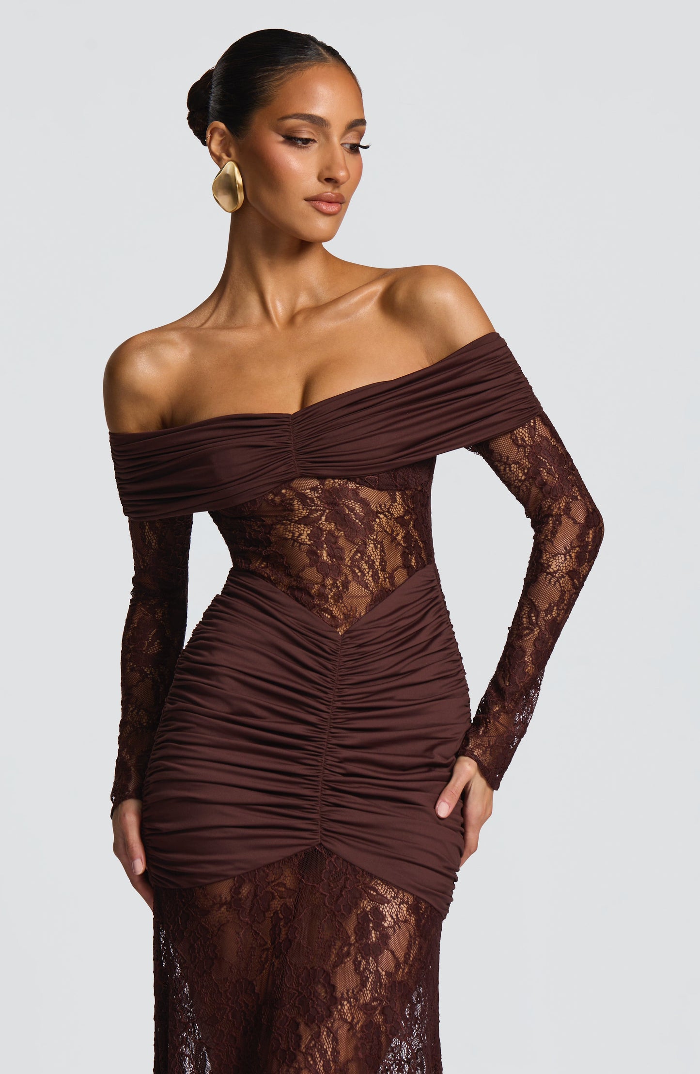 Sauline Maxi Dress Plum Brown