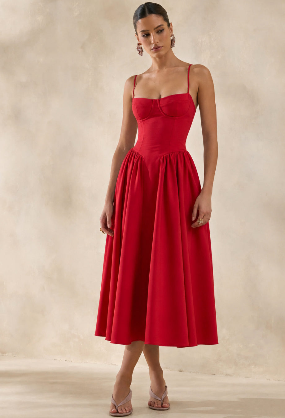 Seraphina Midi Dress Red