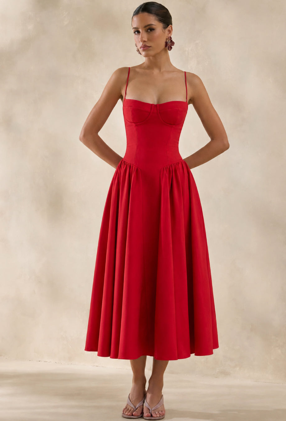 Seraphina Midi Dress Red