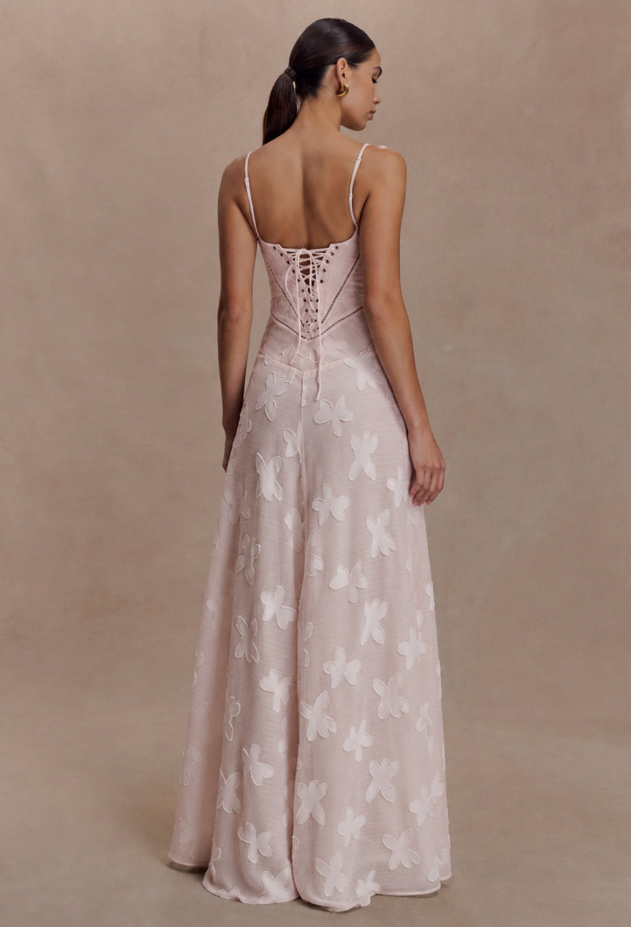 Seren Vintage Floral Maxi Dress Blush Pink