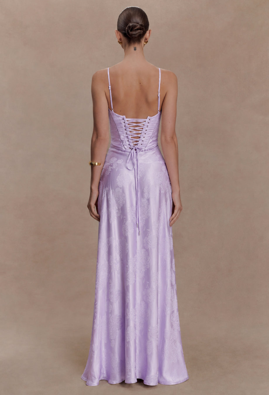 Seren Vintage Floral Maxi Dress Pastel Purple