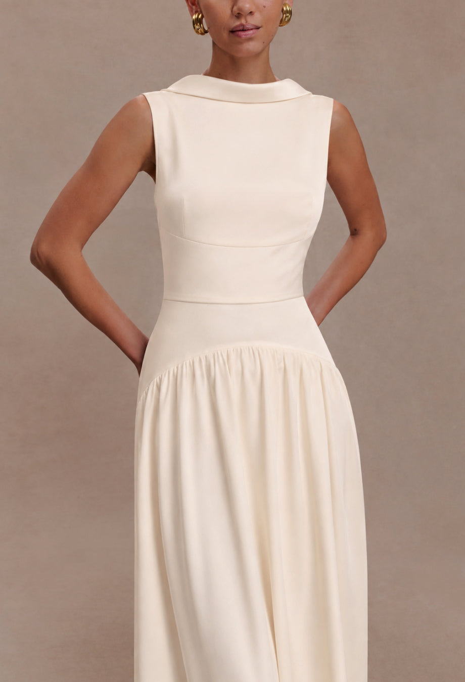 Shayla Vintage Cream Midi Dress