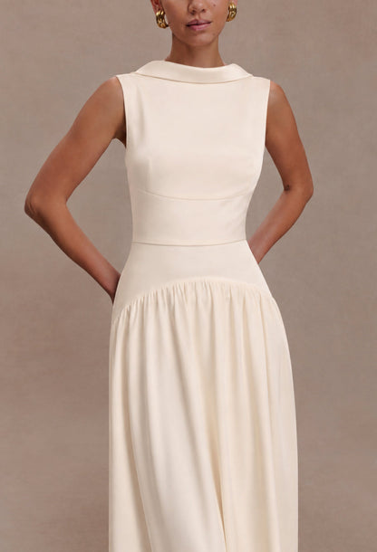 Shayla Vintage Cream Midi Dress