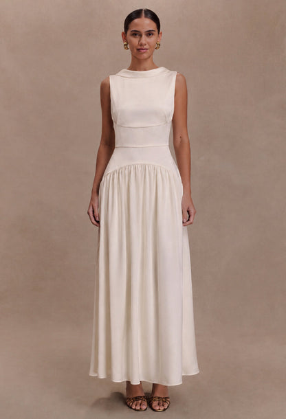 Shayla Vintage Cream Midi Dress