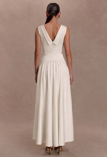 Shayla Vintage Cream Midi Dress