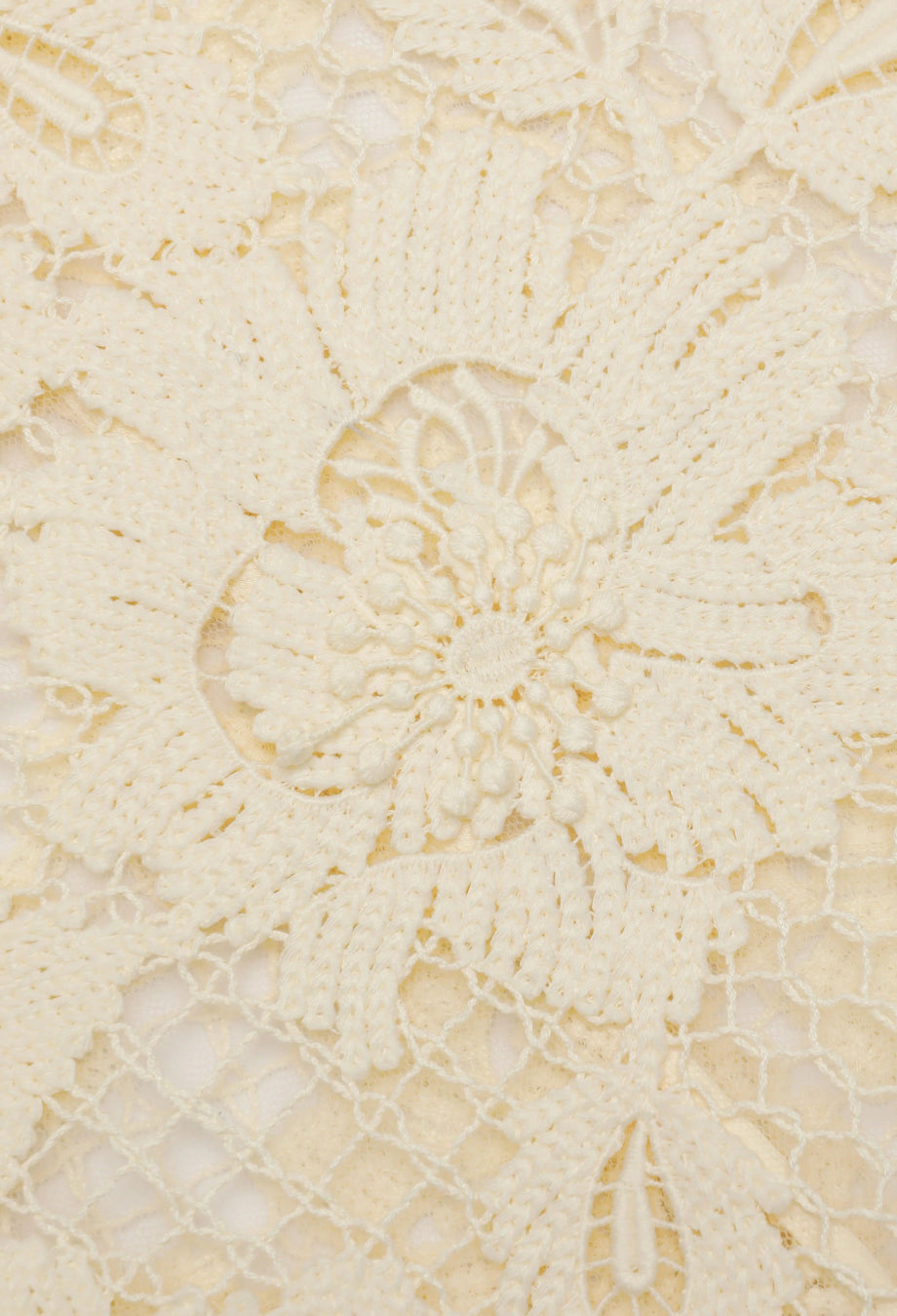 Sherrie Crochet Lace Midi Dress Light Yellow