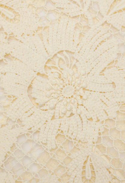 Sherrie Crochet Lace Midi Dress Light Yellow
