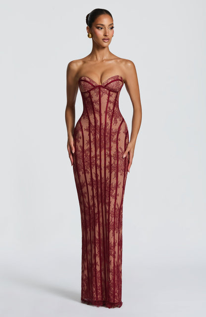 Sian Maxi Dress Burgundy