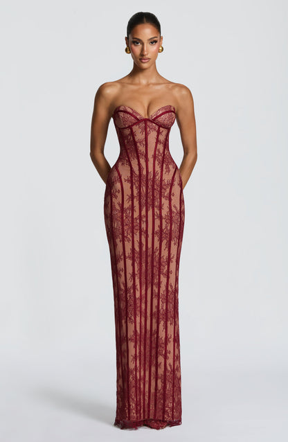 Sian Maxi Dress Burgundy
