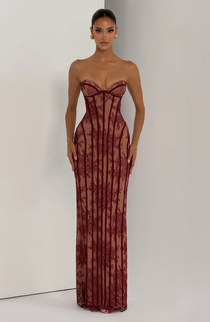 Sian Maxi Dress Burgundy