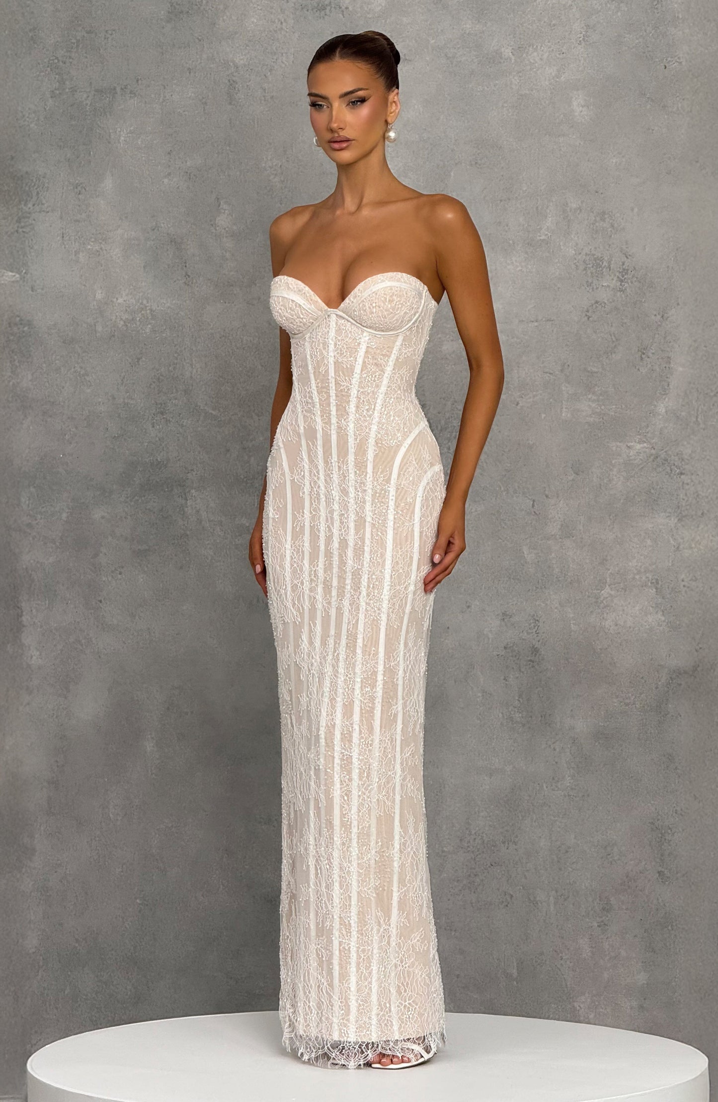 Sian Maxi Dress Ivory Embellishment