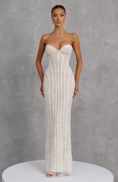 Sian Maxi Dress Ivory Embellishment