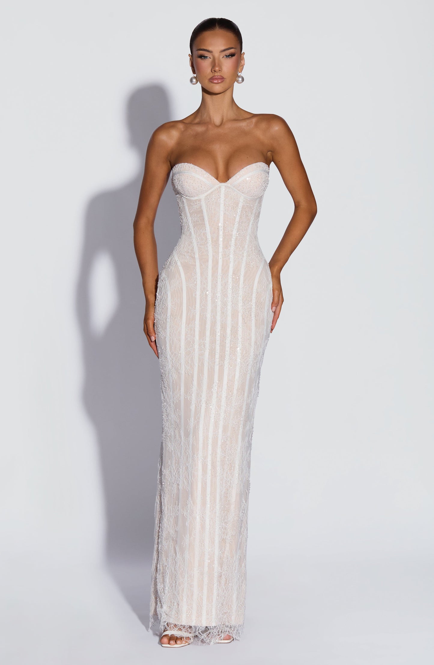 Sian Maxi Dress Ivory Embellishment