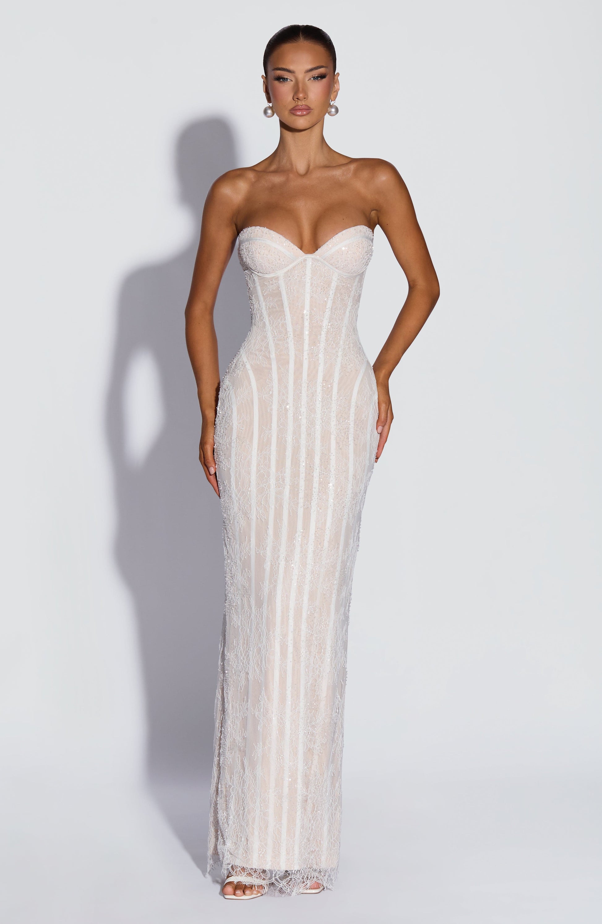 Sian Maxi Dress Ivory Embellishment