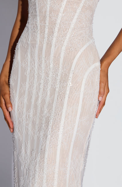 Sian Maxi Dress Ivory Embellishment