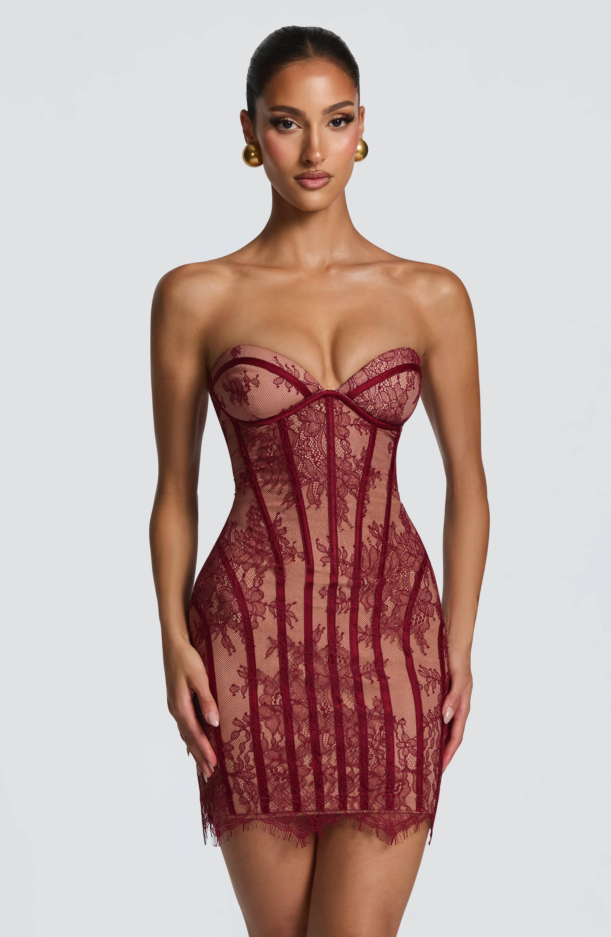 Sian Mini Dress Burgundy