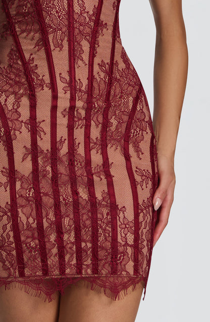 Sian Mini Dress Burgundy