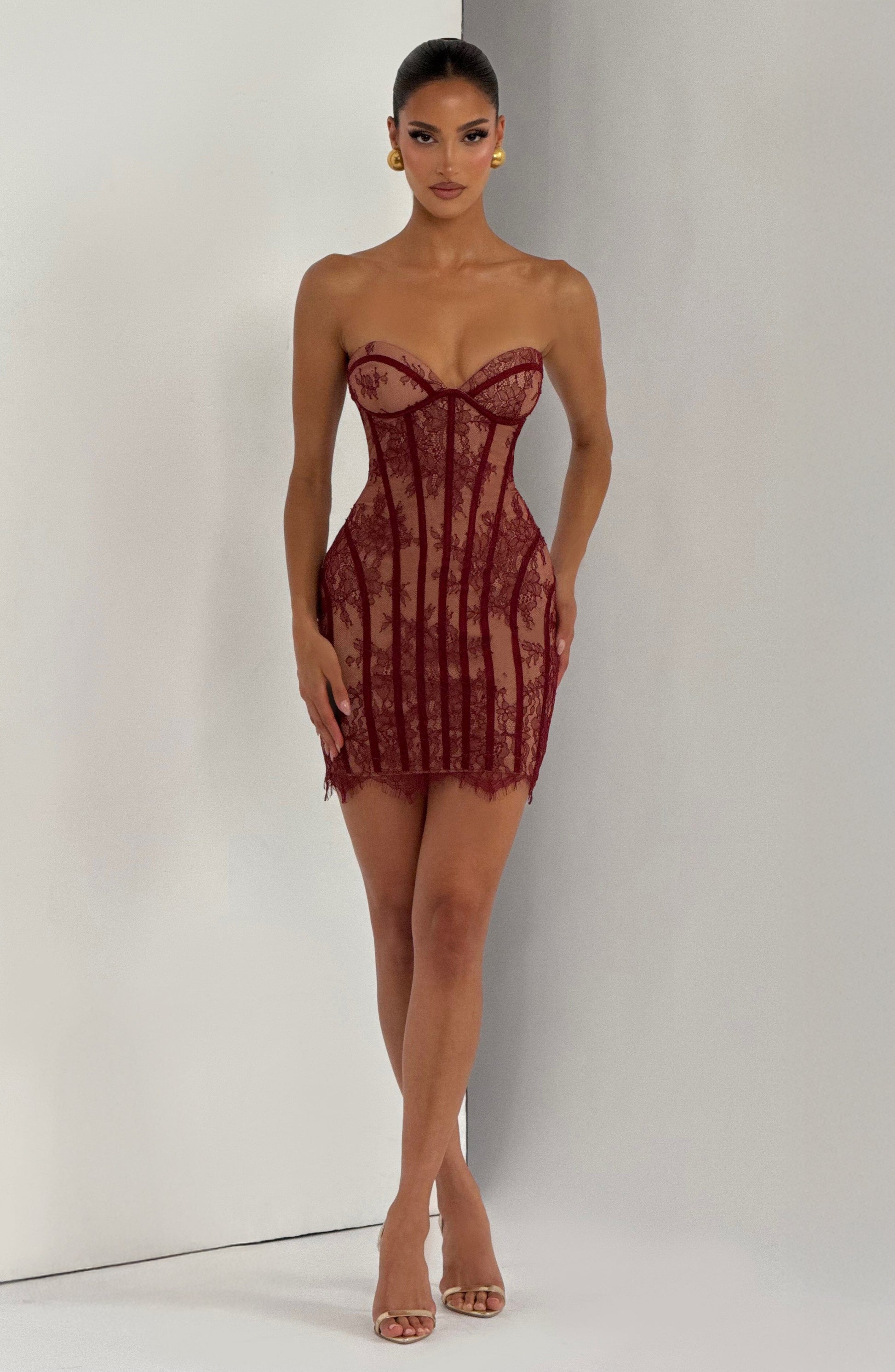 Sian Mini Dress Burgundy