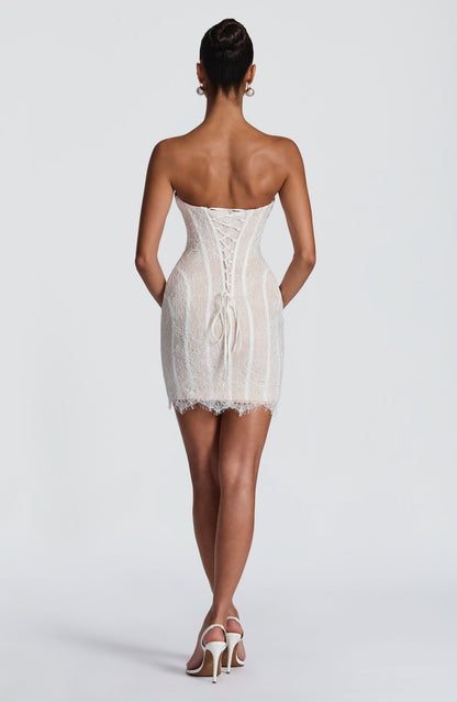Sian Mini Dress Ivory Embellishment