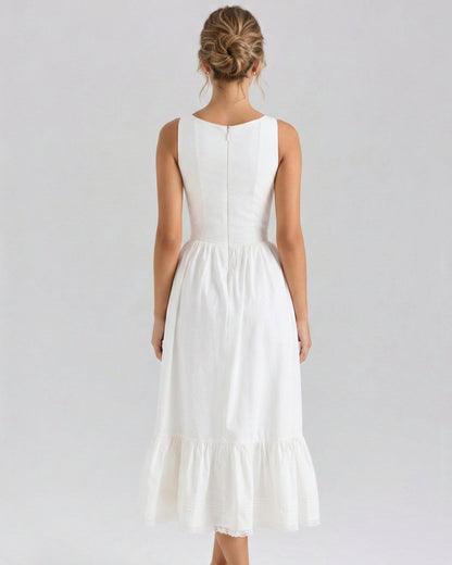 Sienna Cotton Midi Dress Ivory