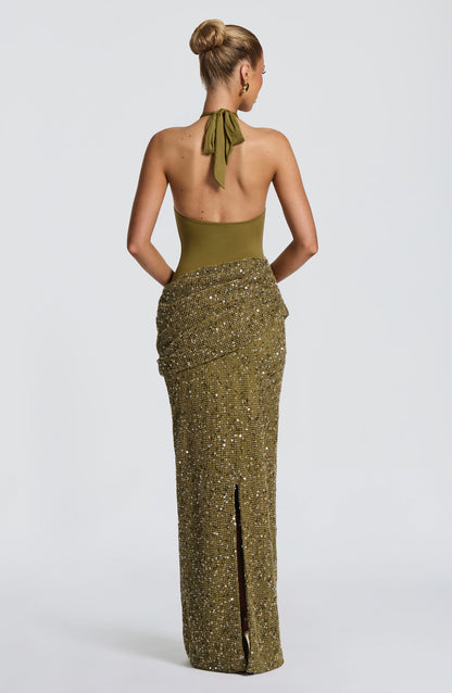 Solea Maxi Dress Deep Olive