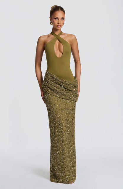 Solea Maxi Dress Deep Olive