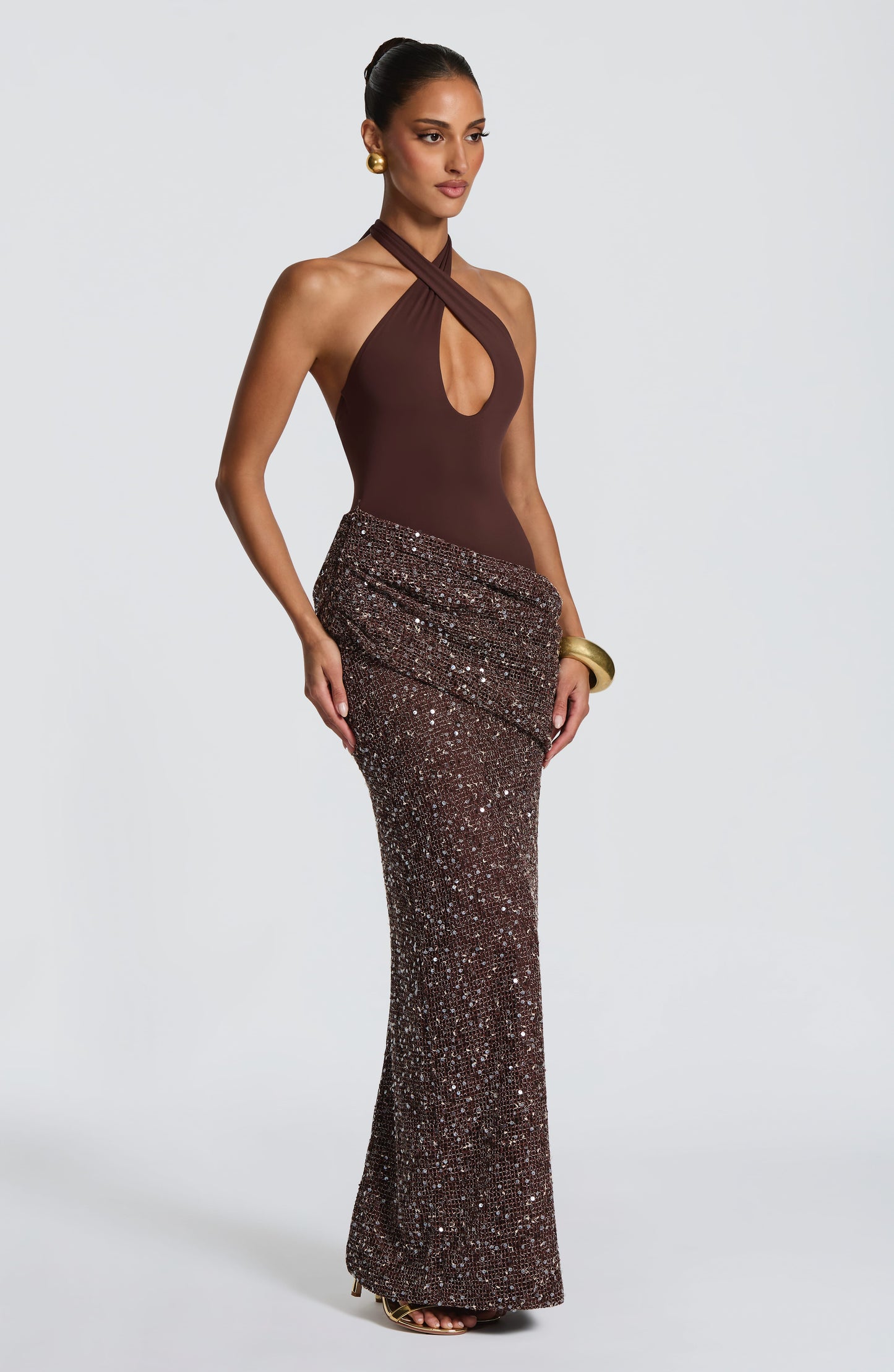 Solea Maxi Dress Plum Brown