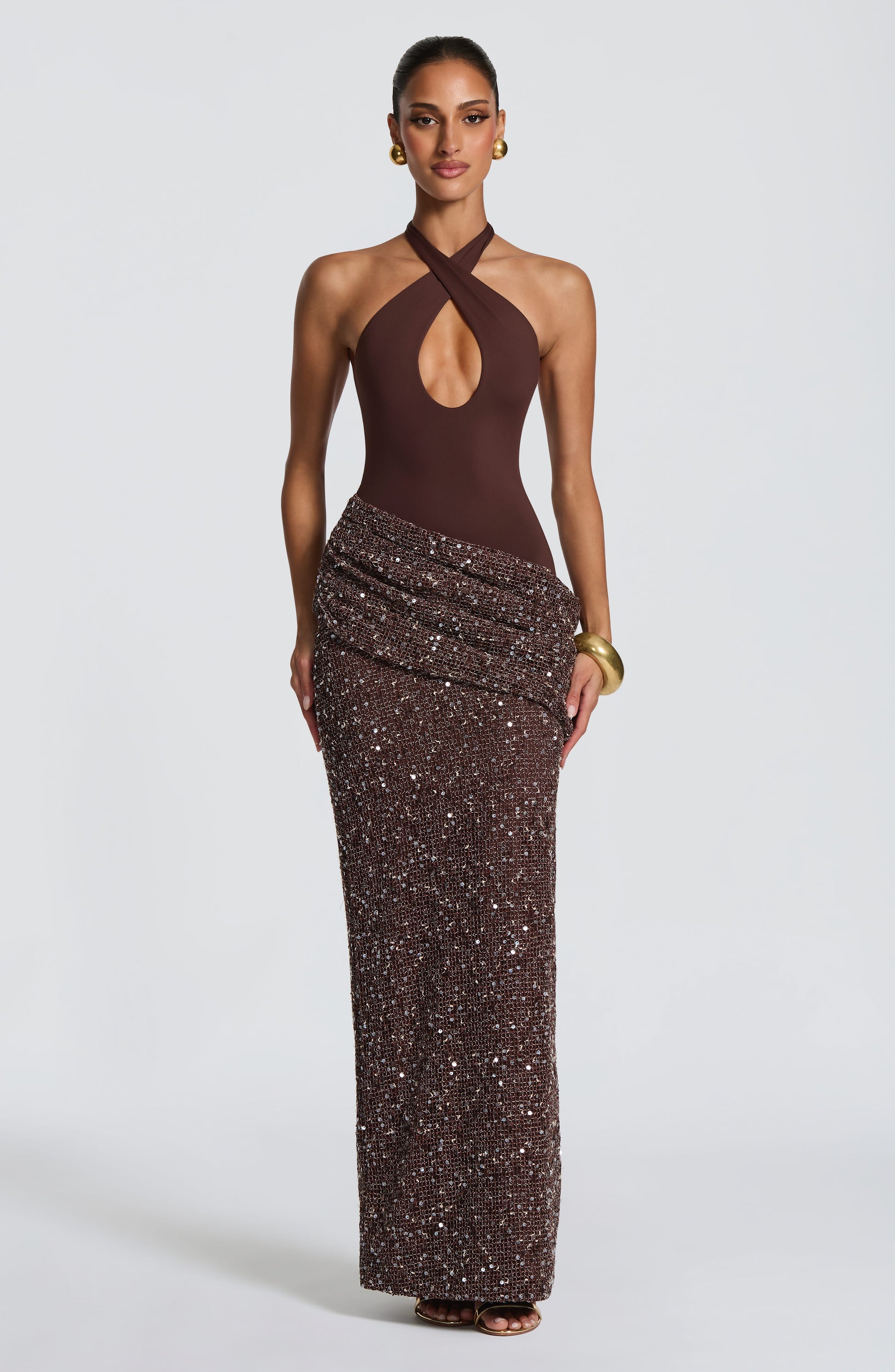 Solea Maxi Dress Plum Brown