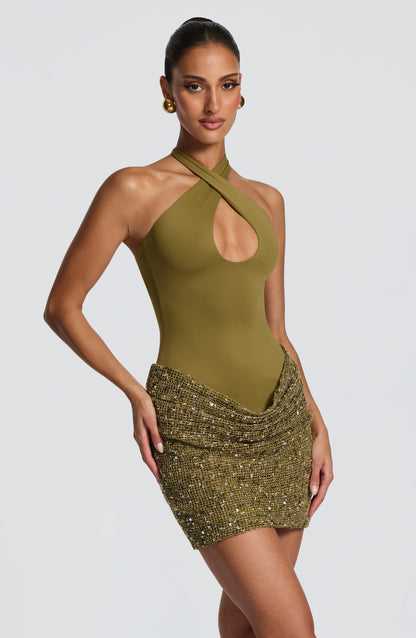 Solea Mini Dress Deep Olive