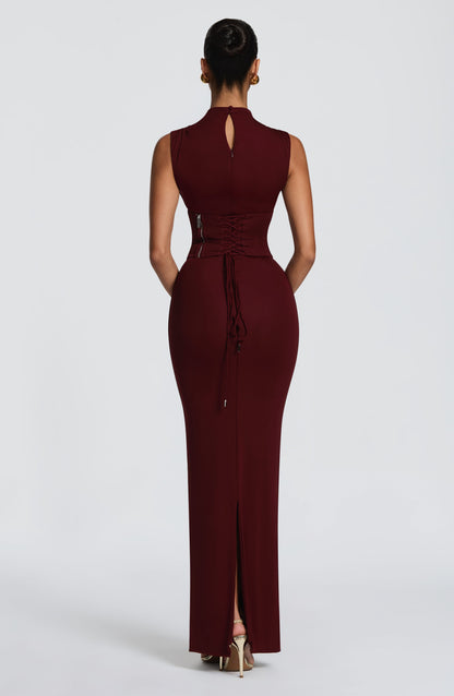 Soline Maxi Dress Cherry Lacquer