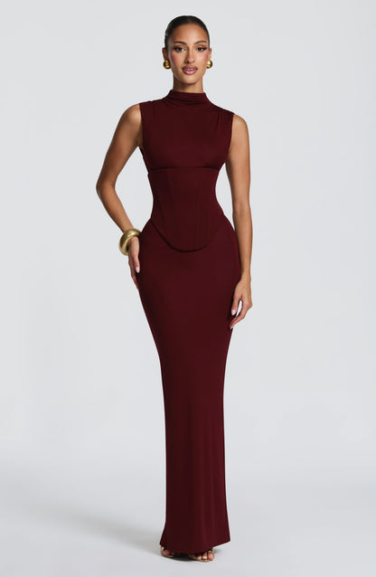 Soline Maxi Dress Cherry Lacquer