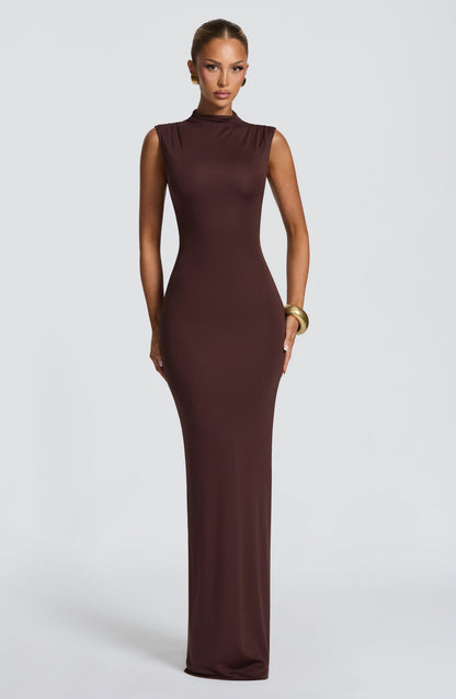 Soline Maxi Dress Plum Brown