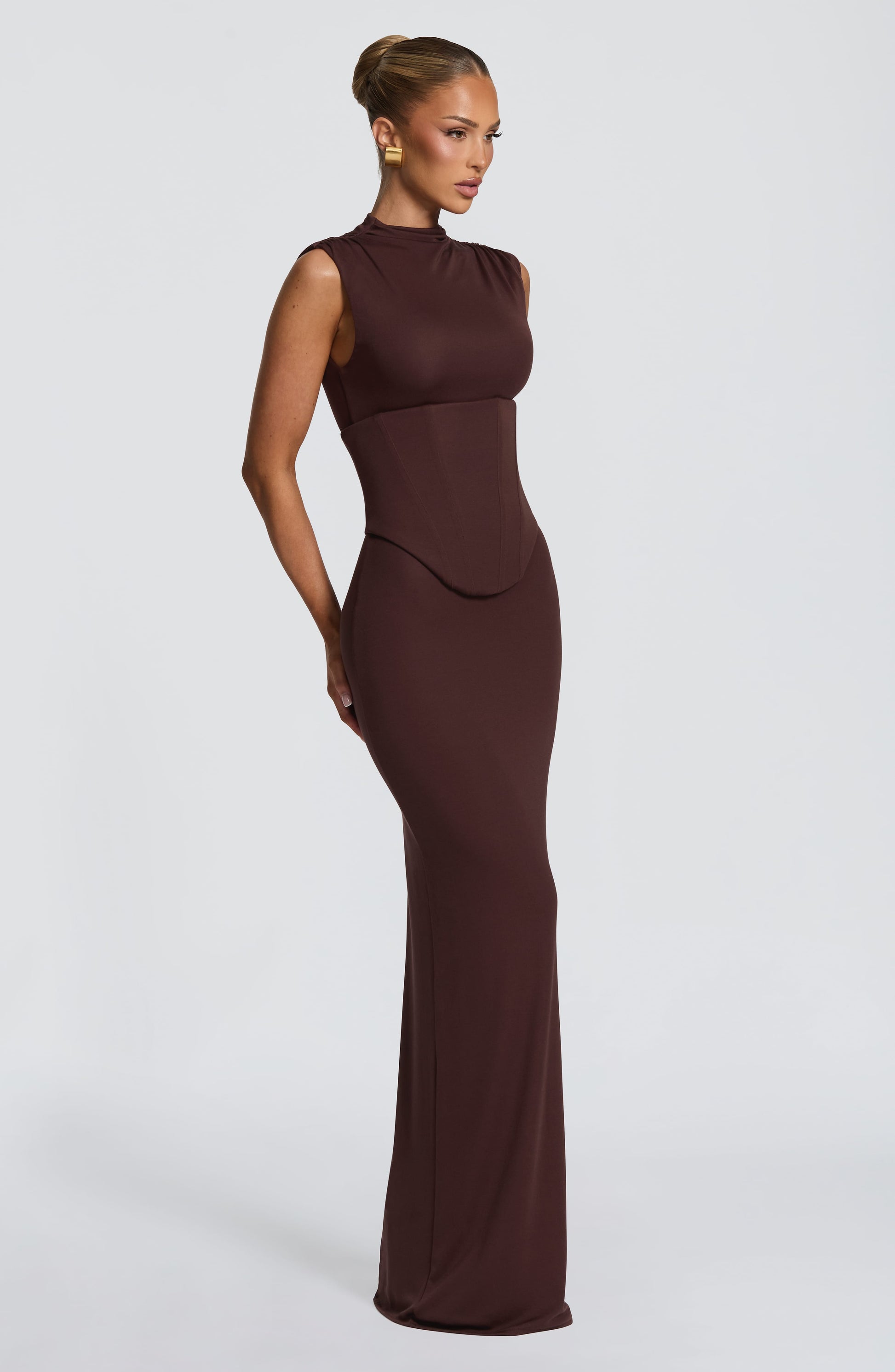 Soline Maxi Dress Plum Brown