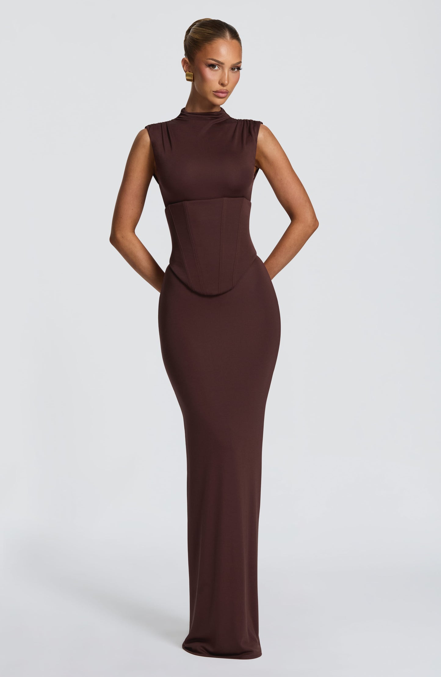 Soline Maxi Dress Plum Brown