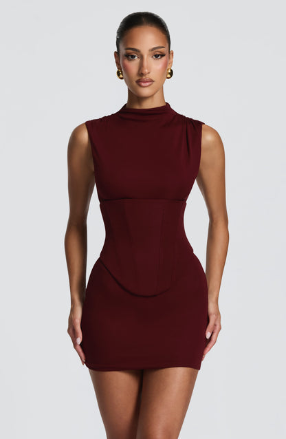 Soline Mini Dress Cherry Lacquer
