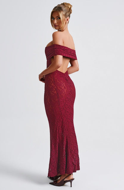 Stephanie Maxi Dress Burgundy