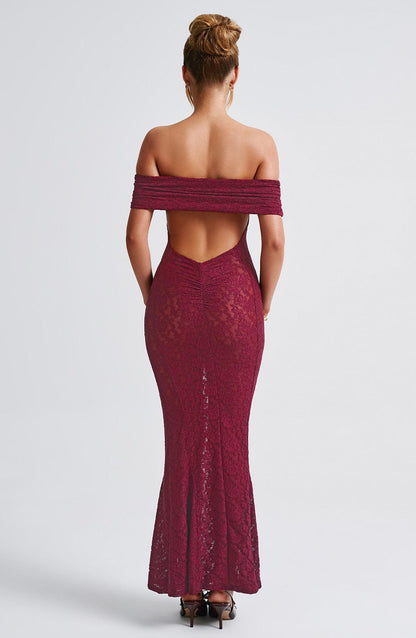 Stephanie Maxi Dress Burgundy